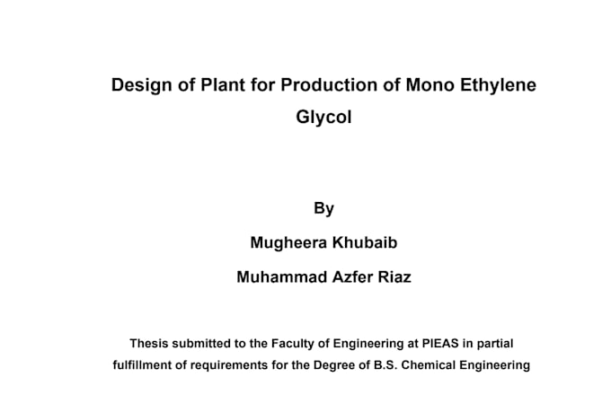 do chemical engineering projects, problems and reports